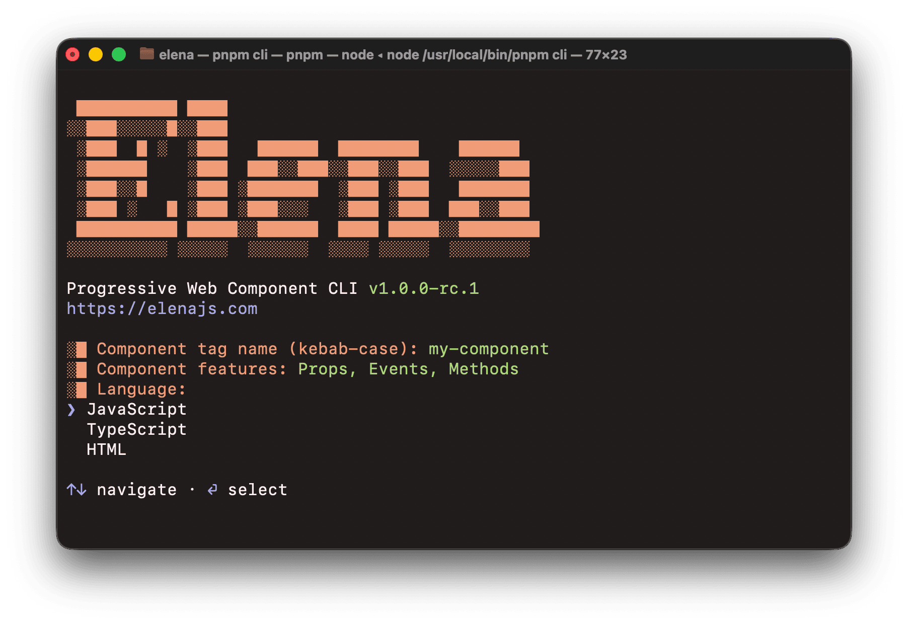 Elena command line interface